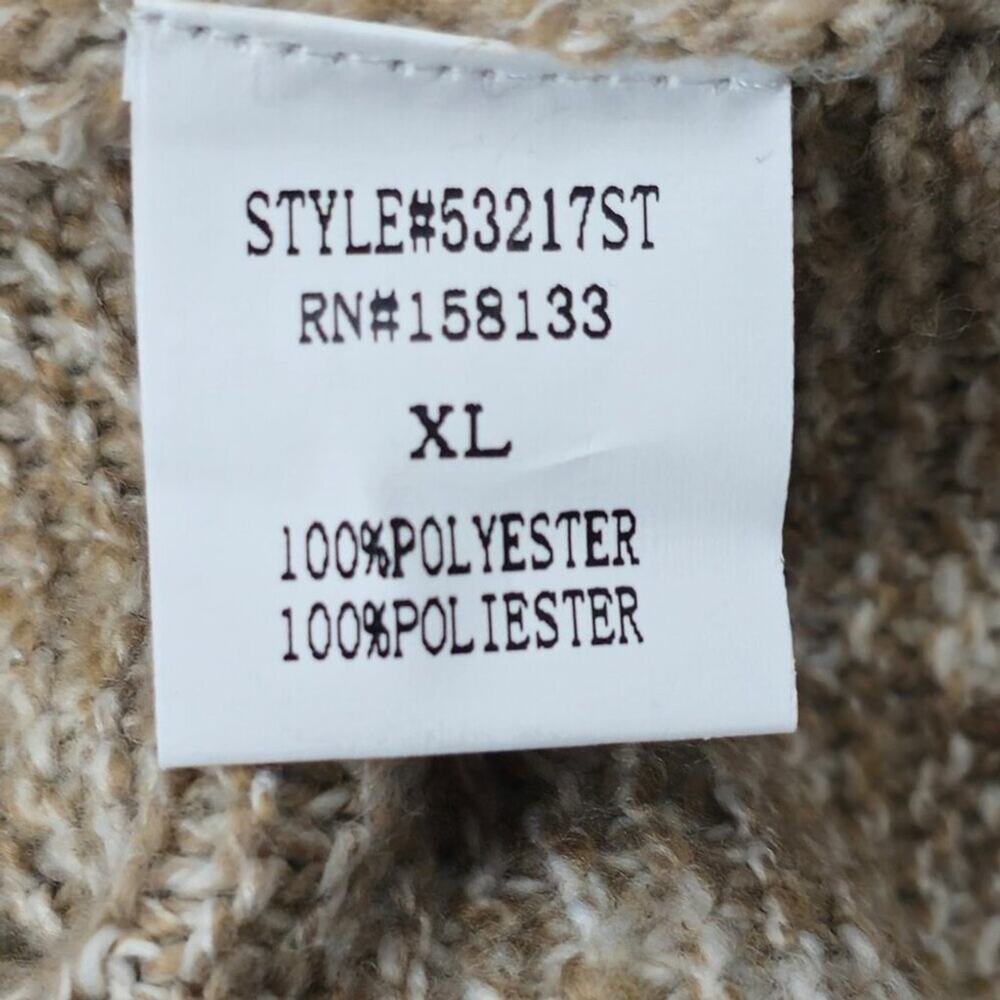 Beige Long Sleeve Knit Crew Neck Sweater Women's Size X-Large - Picture 11 of 15